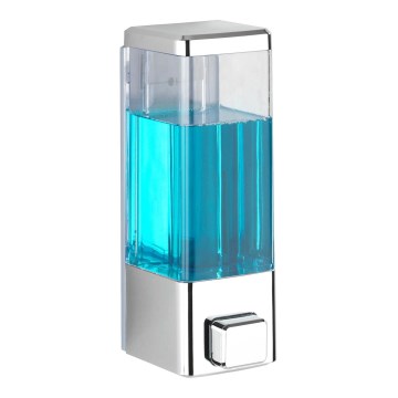 WENKO 24593100 - ISTRES Soap Dispenser, 320 ml, Glossy Chrome/Clear