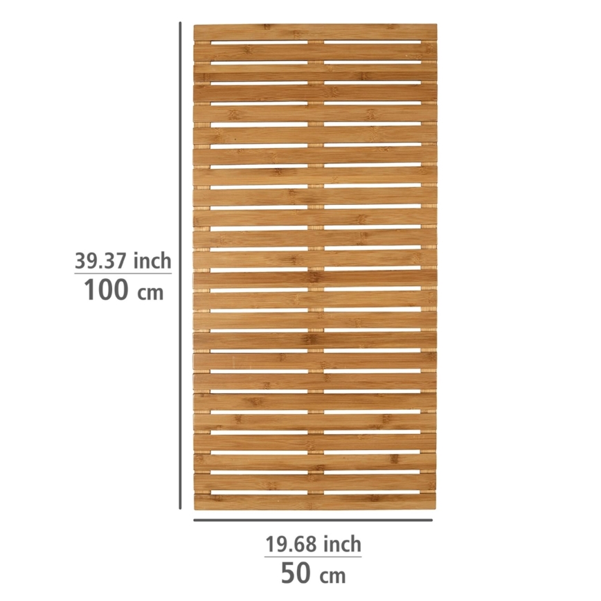 WENKO 24611100 - BAMBUSA Bamboo Doormat 100x50 cm Brown