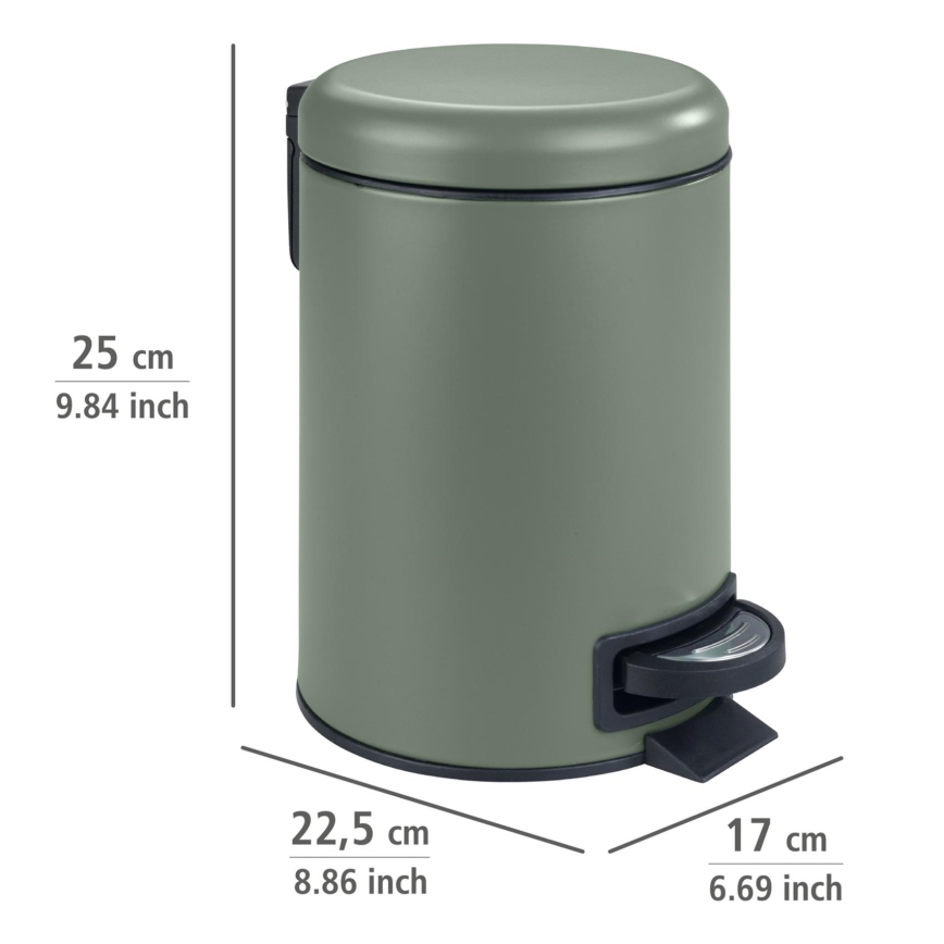 WENKO 24636100 - LEMAN Bin 17x25 cm green/black