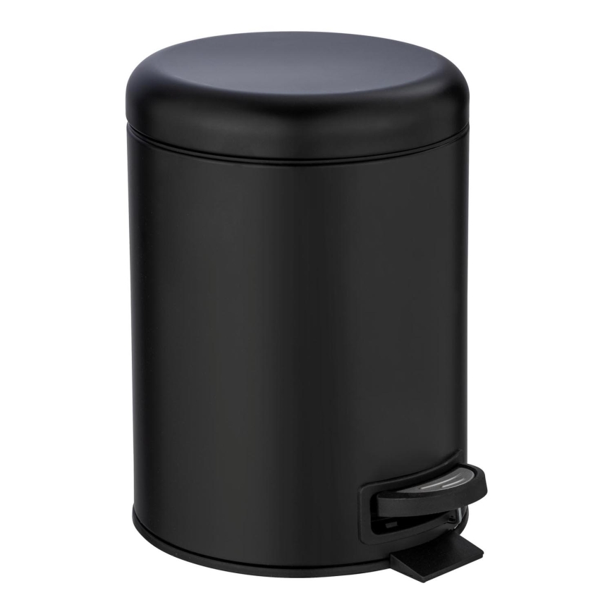 WENKO 24681100 - LEMAN Waste Bin 21 x 24 cm, Black