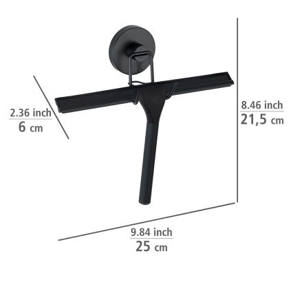 WENKO 24731100 - VACUUM-LOC Round Shower Squeegee, 24,5x25 cm, Black
