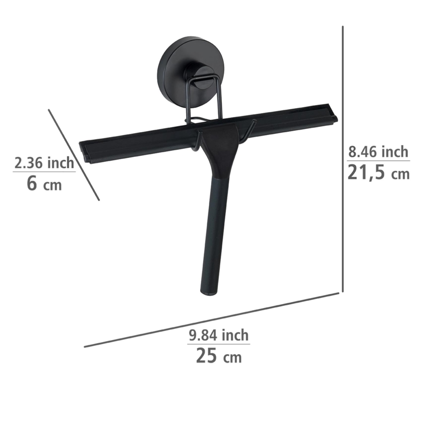 WENKO 24731100 - VACUUM-LOC Round Shower Squeegee, 24,5x25 cm, Black