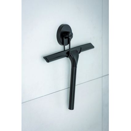 WENKO 24731100 - VACUUM-LOC Round Shower Squeegee, 24,5x25 cm, Black