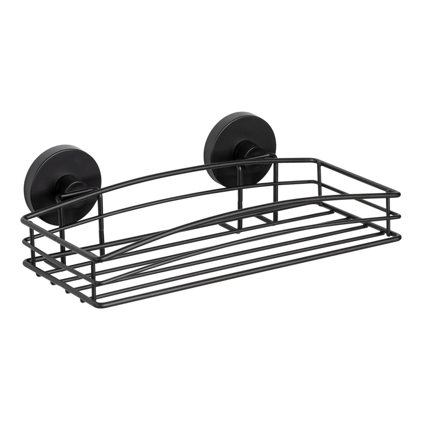 WENKO 24732100 - VACUUM-LOC Round Shelf, 26 x 14 cm, Black