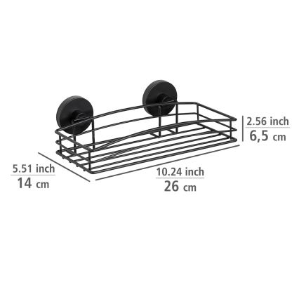 WENKO 24732100 - VACUUM-LOC Round Shelf, 26 x 14 cm, Black
