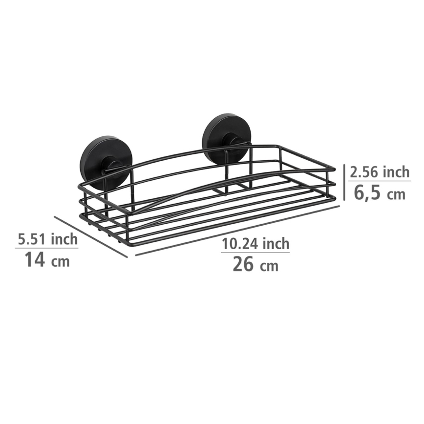 WENKO 24732100 - VACUUM-LOC Round Shelf, 26 x 14 cm, Black