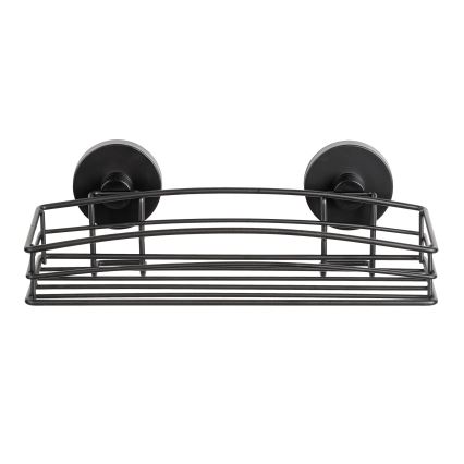 WENKO 24732100 - VACUUM-LOC Round Shelf, 26 x 14 cm, Black