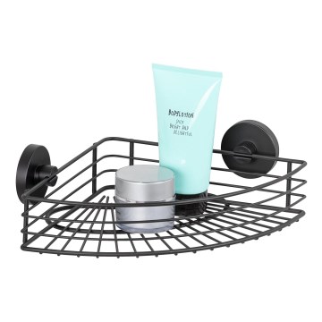 WENKO 24735100 - VACUUM-LOC Round Shelf 35 x 22.5 cm, Black