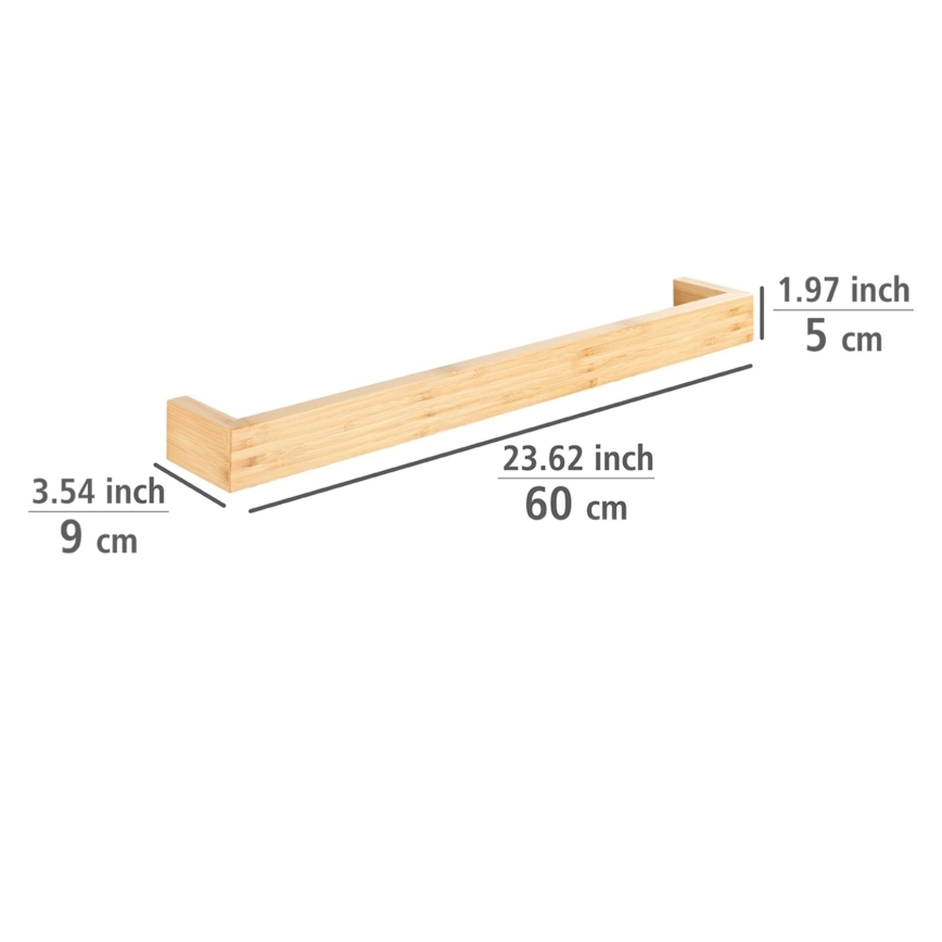 WENKO 24742100 - BAMBUSA Towel Rail 60 x 9 cm, Brown