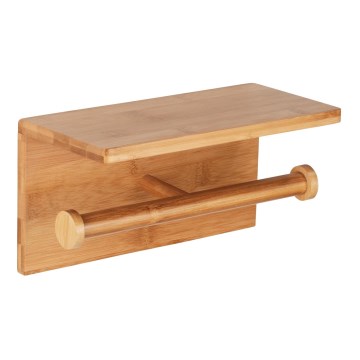 WENKO 24745100 - BAMBUSA Toilet Paper Holder 25 x 13 cm, Brown