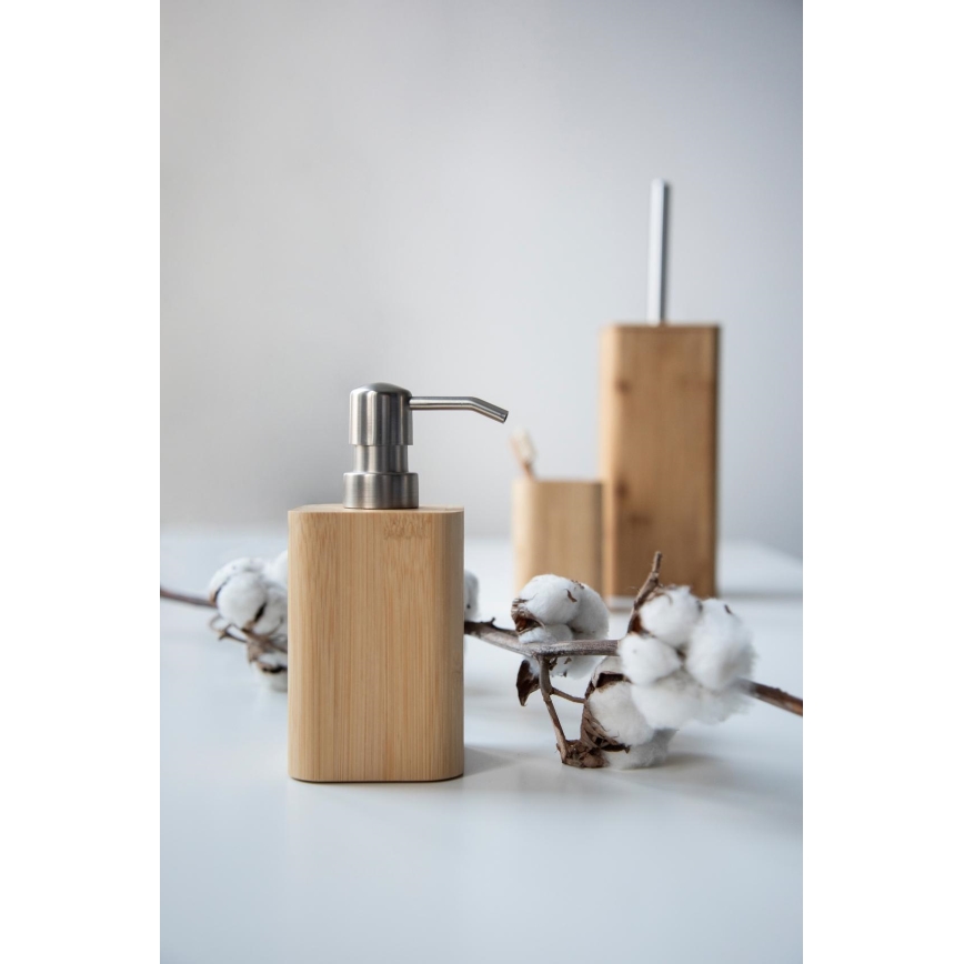 WENKO 24747100 - BAMBUSA Soap Dispenser 9.3 x 16.5 cm Brown
