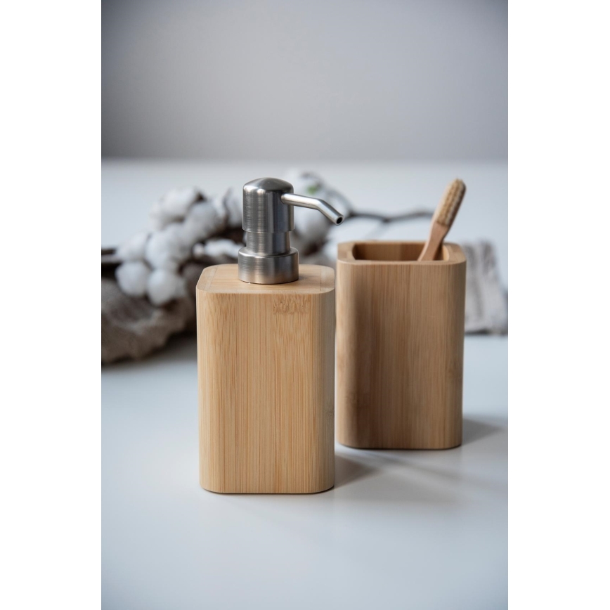 WENKO 24747100 - BAMBUSA Soap Dispenser 9.3 x 16.5 cm Brown