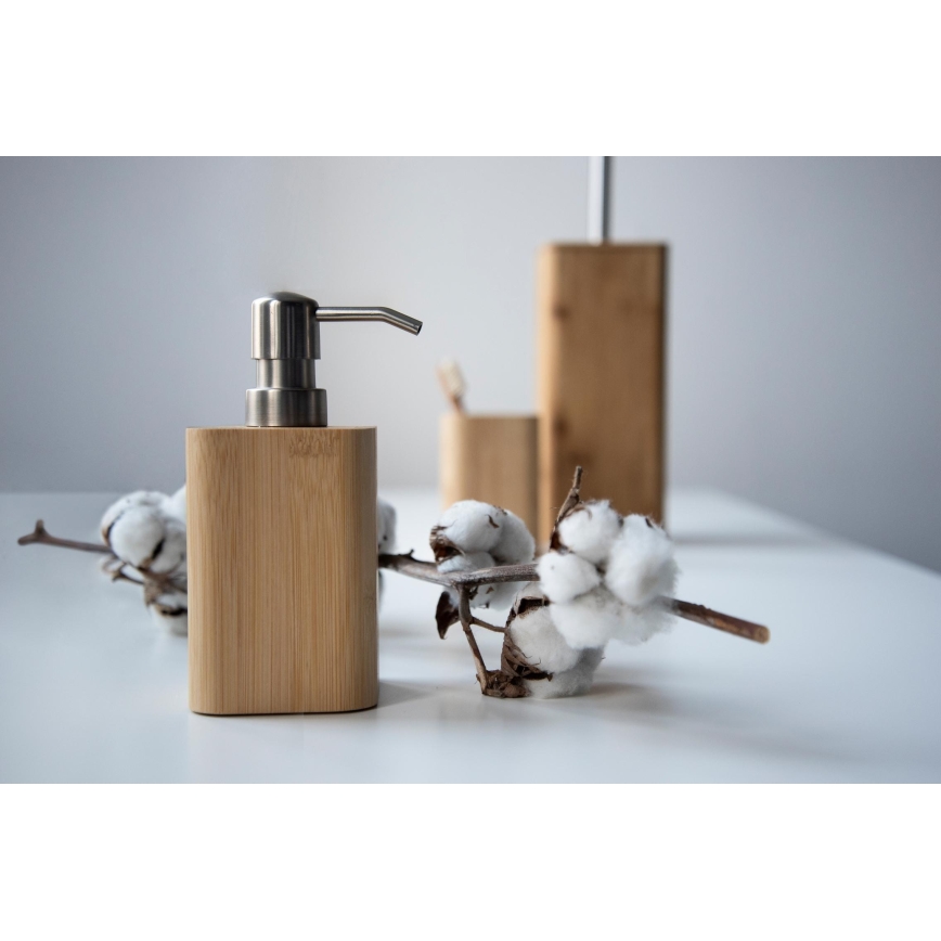 WENKO 24747100 - BAMBUSA Soap Dispenser 9.3 x 16.5 cm Brown