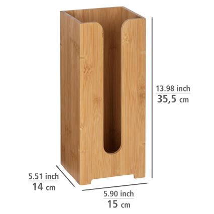 WENKO 24749100 - BAMBUSA Toilet Paper Holder 15 x 35.5 cm, Brown