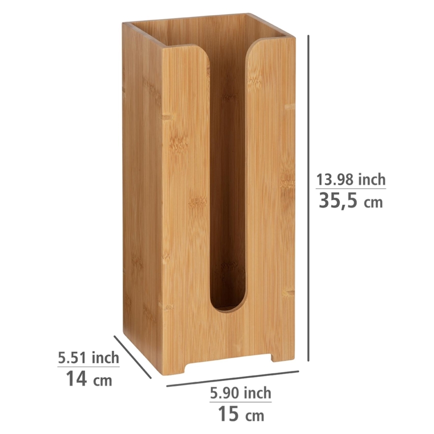 WENKO 24749100 - BAMBUSA Toilet Paper Holder 15 x 35.5 cm, Brown