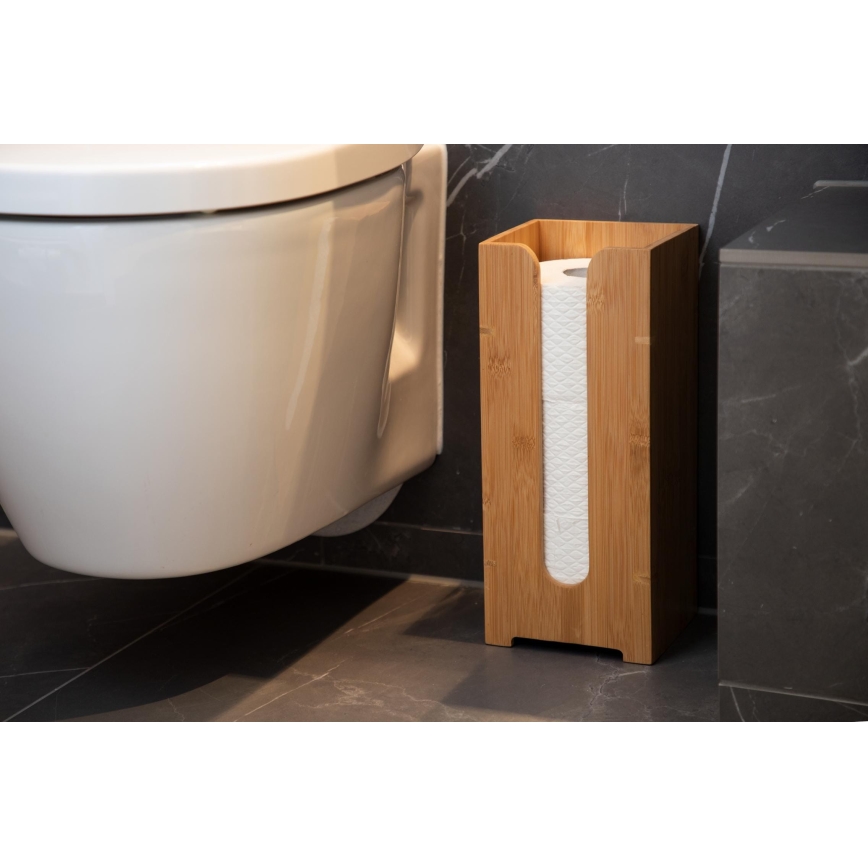 WENKO 24749100 - BAMBUSA Toilet Paper Holder 15 x 35.5 cm, Brown
