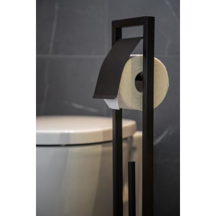 WENKO 24751100 - Toilet set BAMBUSA 18 x 72.5 cm black/brown