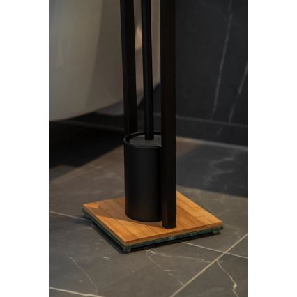 WENKO 24751100 - Toilet set BAMBUSA 18 x 72.5 cm black/brown