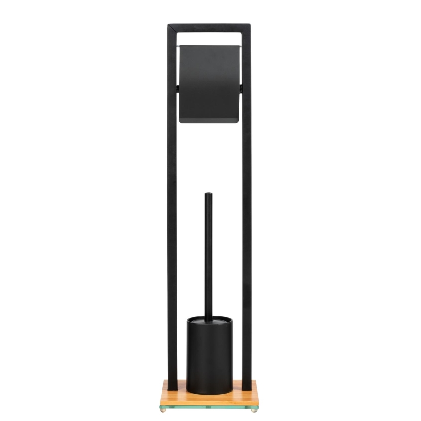 WENKO 24751100 - Toilet set BAMBUSA 18 x 72.5 cm black/brown