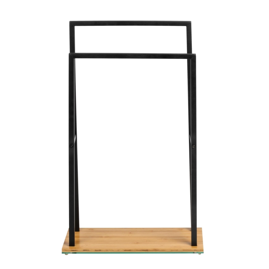 WENKO 24752100 - BAMBUSA Towel Rack, 46 x 80 cm, Black/Brown