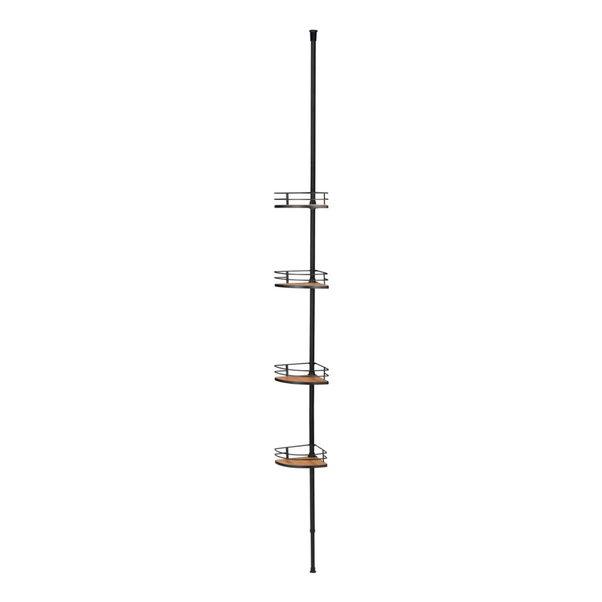 WENKO 24756100 - DOLCEDO Corner Shelf 31 x 20 cm, Stainless Steel / Black / Brown