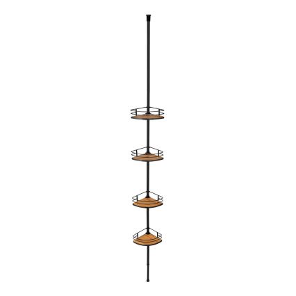 WENKO 24756100 - DOLCEDO Corner Shelf 31 x 20 cm, Stainless Steel / Black / Brown