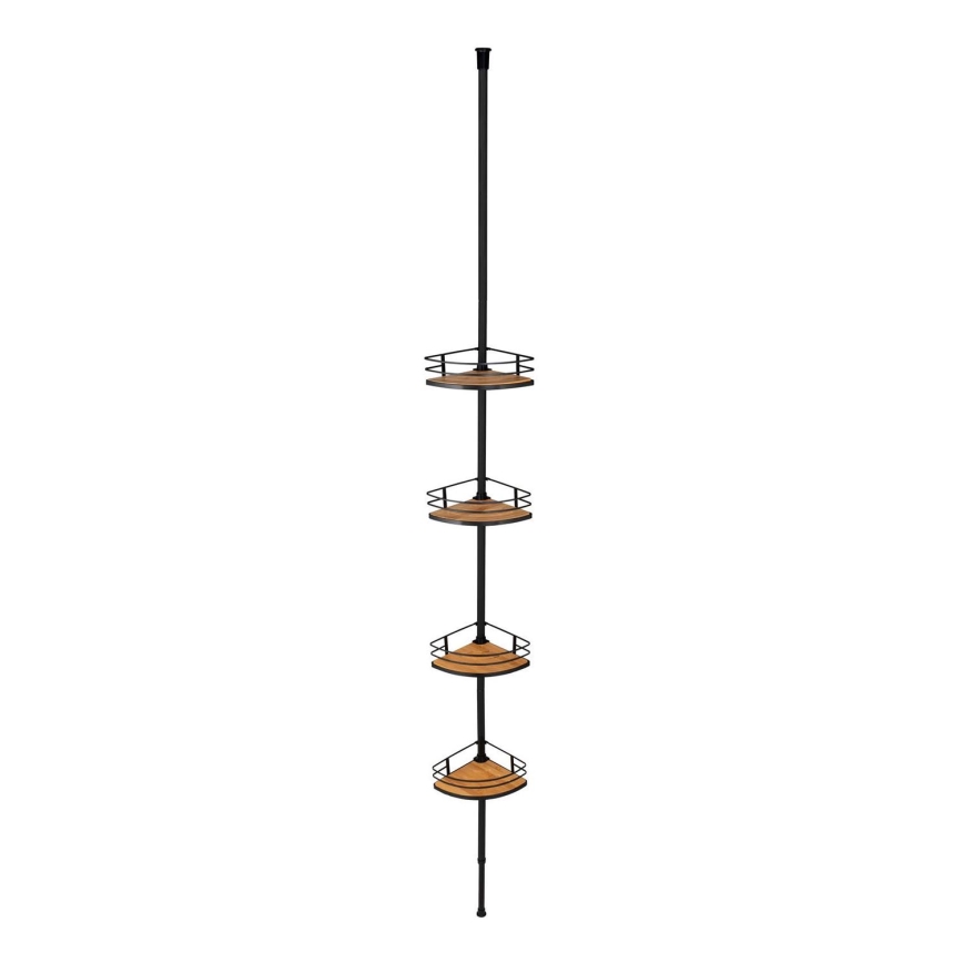 WENKO 24756100 - DOLCEDO Corner Shelf 31 x 20 cm, Stainless Steel / Black / Brown