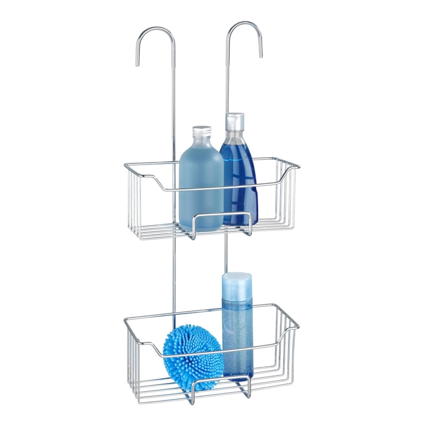 WENKO 24758100 - MILO shower shelf 25x55 cm, silver/clear