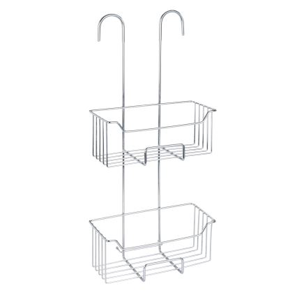 WENKO 24758100 - MILO shower shelf 25x55 cm, silver/clear
