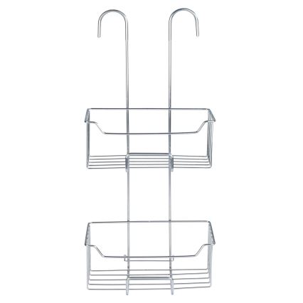WENKO 24758100 - MILO shower shelf 25x55 cm, silver/clear
