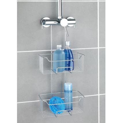 WENKO 24758100 - MILO shower shelf 25x55 cm, silver/clear