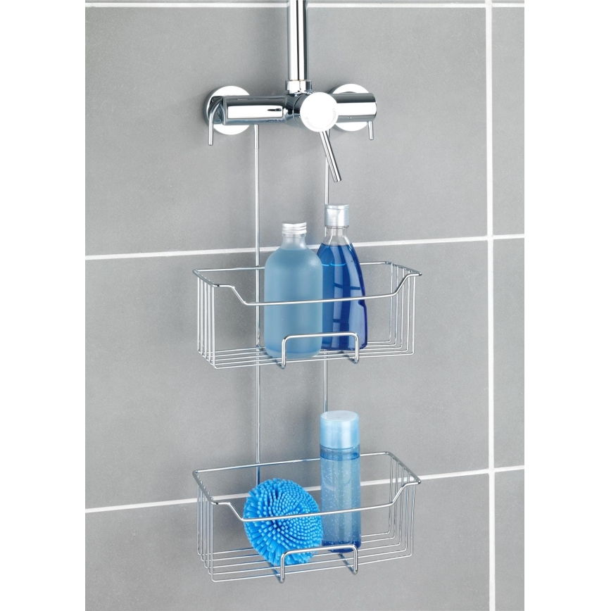 WENKO 24758100 - MILO shower shelf 25x55 cm, silver/clear