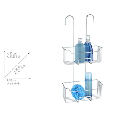 WENKO 24758100 - MILO shower shelf 25x55 cm, silver/clear