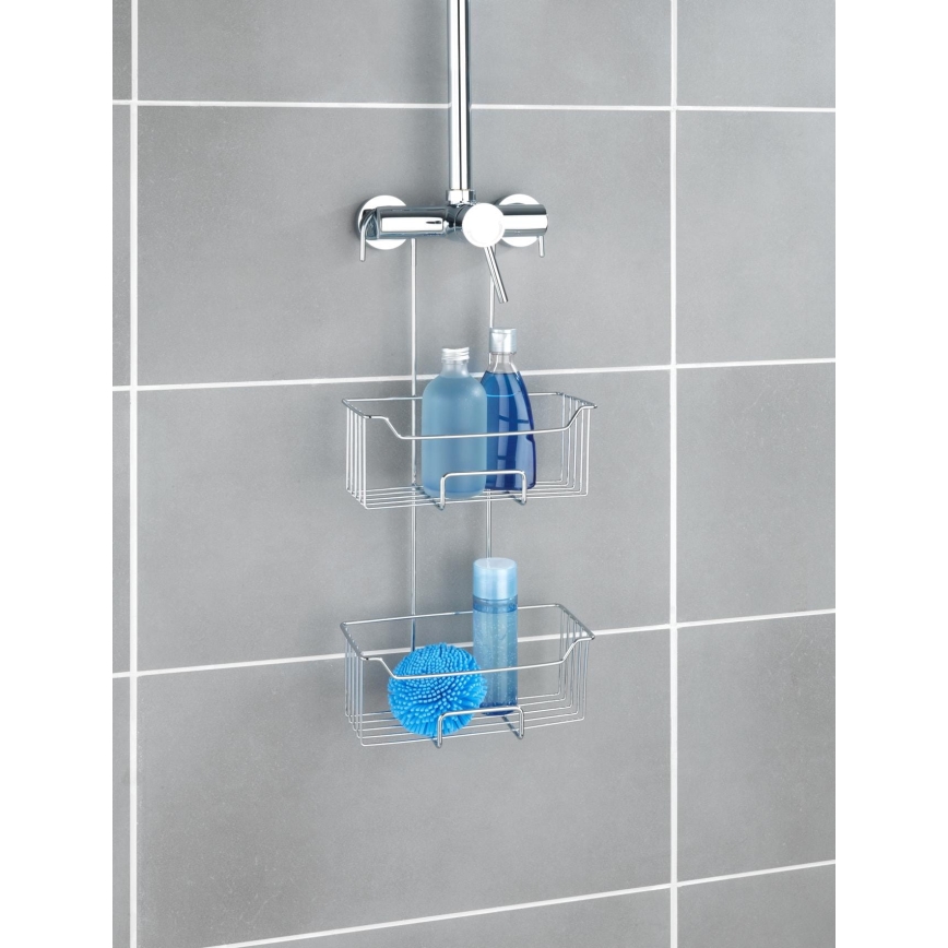 WENKO 24758100 - MILO shower shelf 25x55 cm, silver/clear