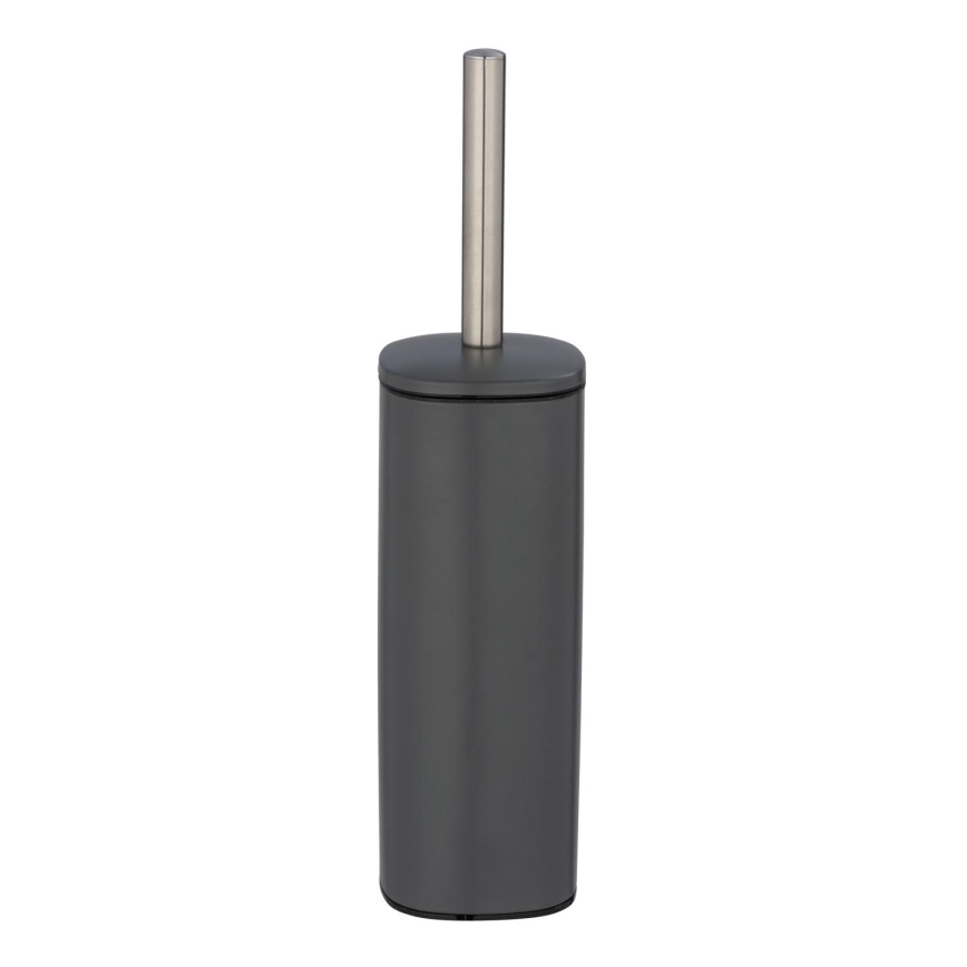 WENKO 24777100 - ALASSIO WC Set 9.3 x 39.2 cm Stainless Steel/Grey