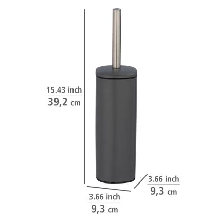 WENKO 24777100 - ALASSIO WC Set 9.3 x 39.2 cm Stainless Steel/Grey