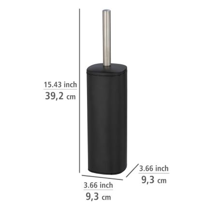 WENKO 24778100 - ALASSIO Toilet Brush 9.3 x 39.2 cm Stainless Steel/Black