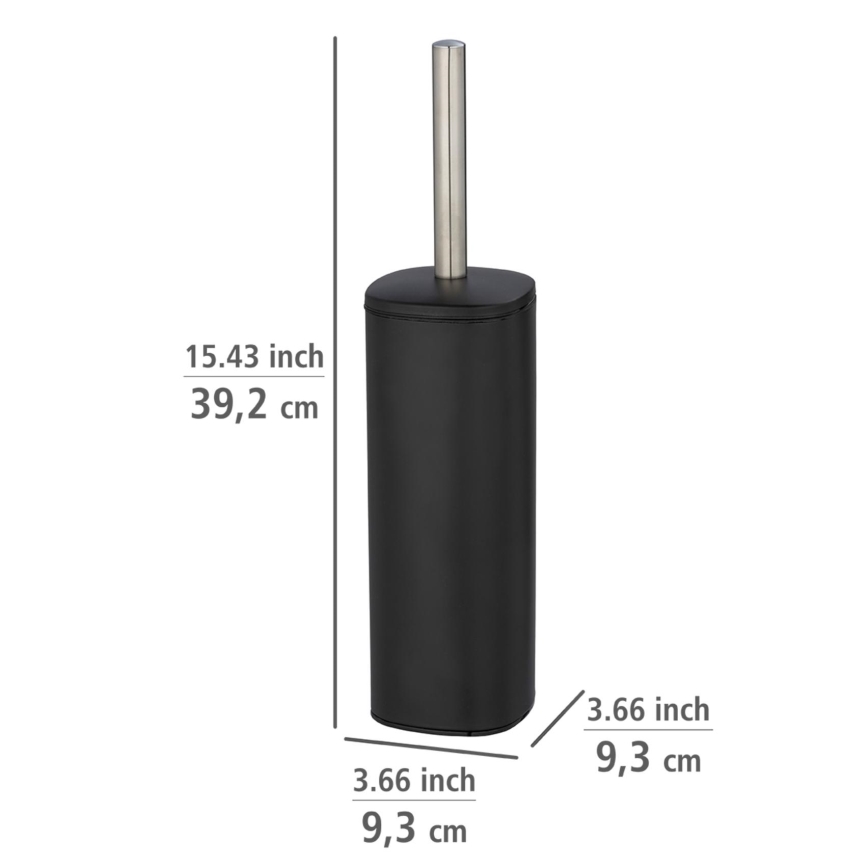 WENKO 24778100 - ALASSIO Toilet Brush 9.3 x 39.2 cm Stainless Steel/Black