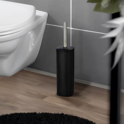 WENKO 24778100 - ALASSIO Toilet Brush 9.3 x 39.2 cm Stainless Steel/Black