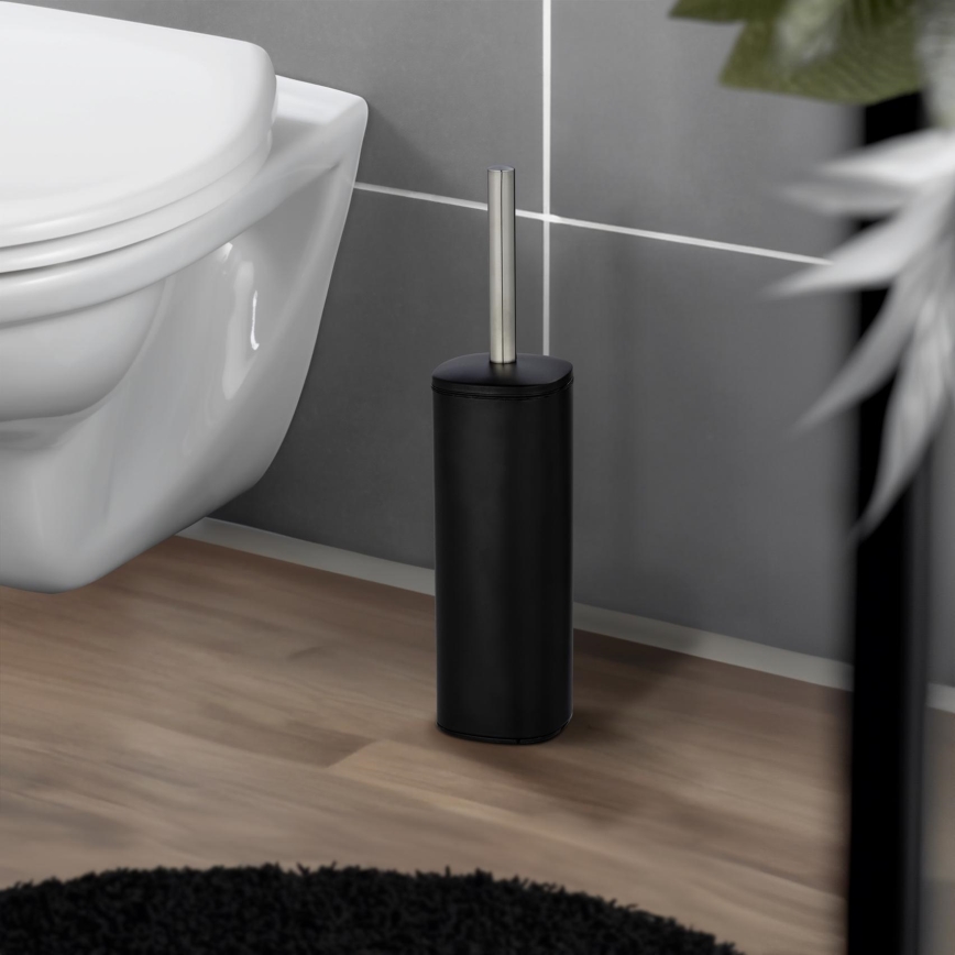 WENKO 24778100 - ALASSIO Toilet Brush 9.3 x 39.2 cm Stainless Steel/Black