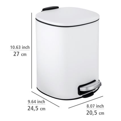 WENKO 24779100 - ALASSIO Bin 20,5x27 cm white/black