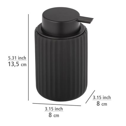 WENKO 24804100 - BELLUNO Soap Dispenser 8 x 13.5 cm, Black