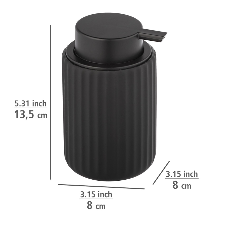 WENKO 24804100 - BELLUNO Soap Dispenser 8 x 13.5 cm, Black