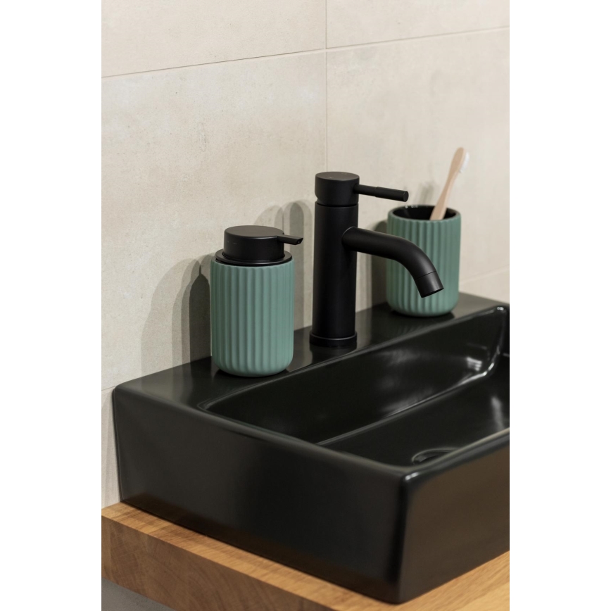 WENKO 24807100 - Soap dispenser BELLUNO 8x13,5 cm green/black