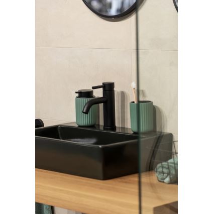 WENKO 24807100 - Soap dispenser BELLUNO 8x13,5 cm green/black