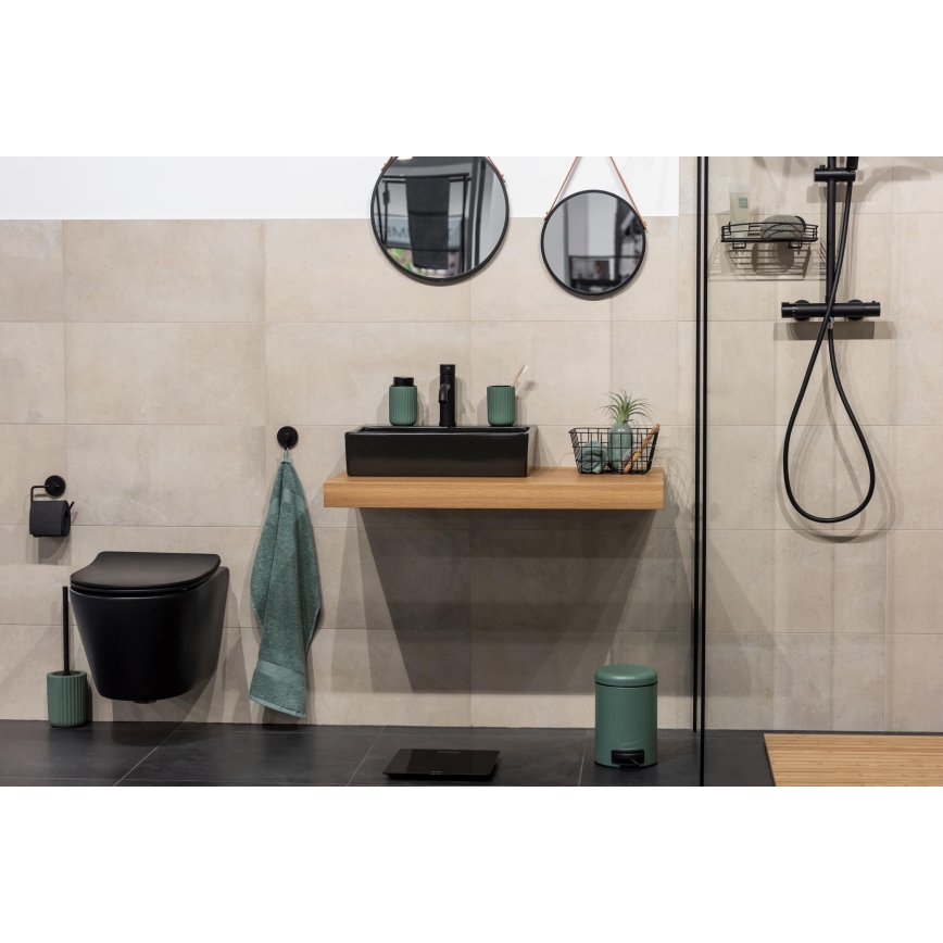 WENKO 24807100 - Soap dispenser BELLUNO 8x13,5 cm green/black