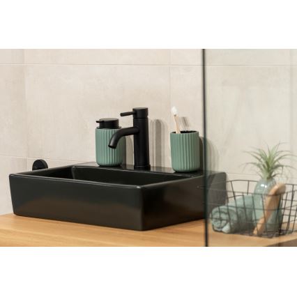 WENKO 24807100 - Soap dispenser BELLUNO 8x13,5 cm green/black