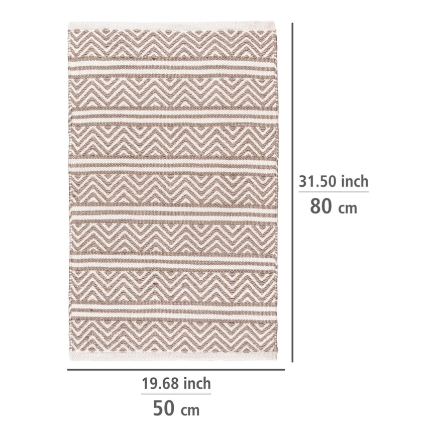 WENKO 24868100-Bath Mat SHAKI 50x80 cm beige/white