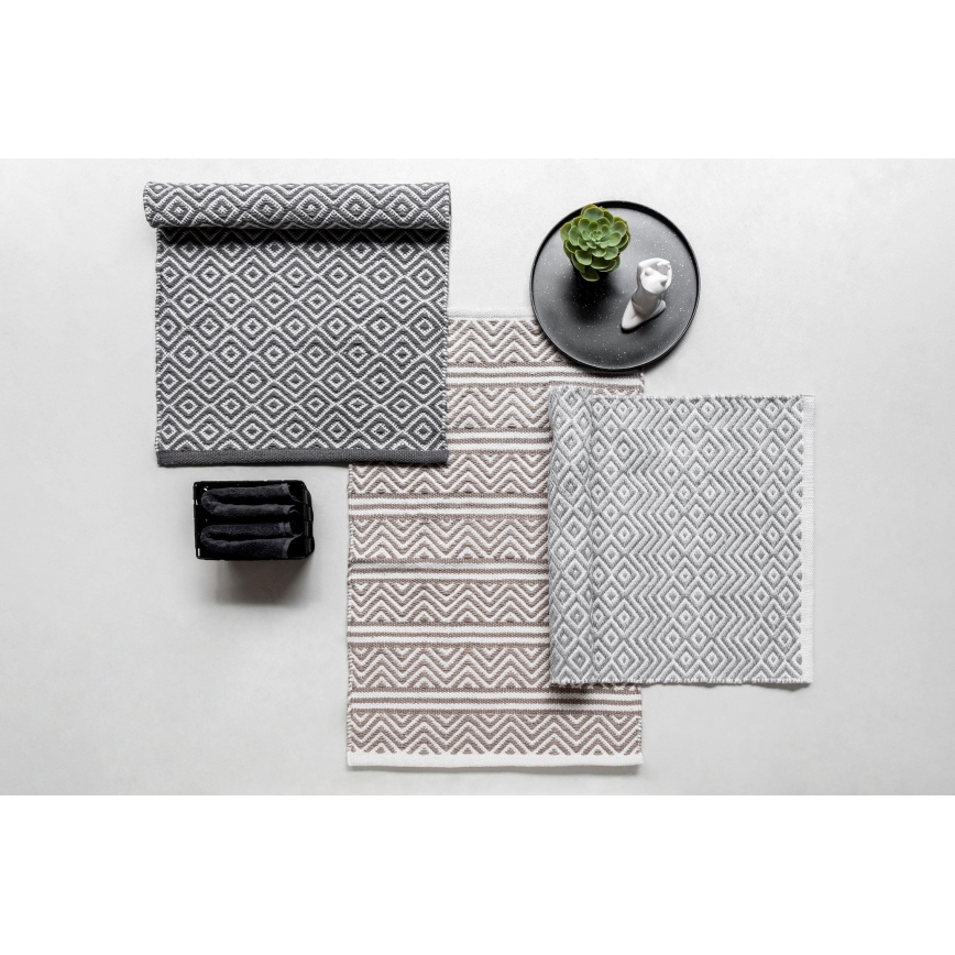 WENKO 24868100-Bath Mat SHAKI 50x80 cm beige/white