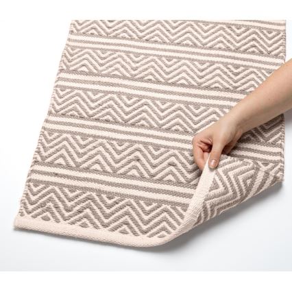 WENKO 24868100-Bath Mat SHAKI 50x80 cm beige/white